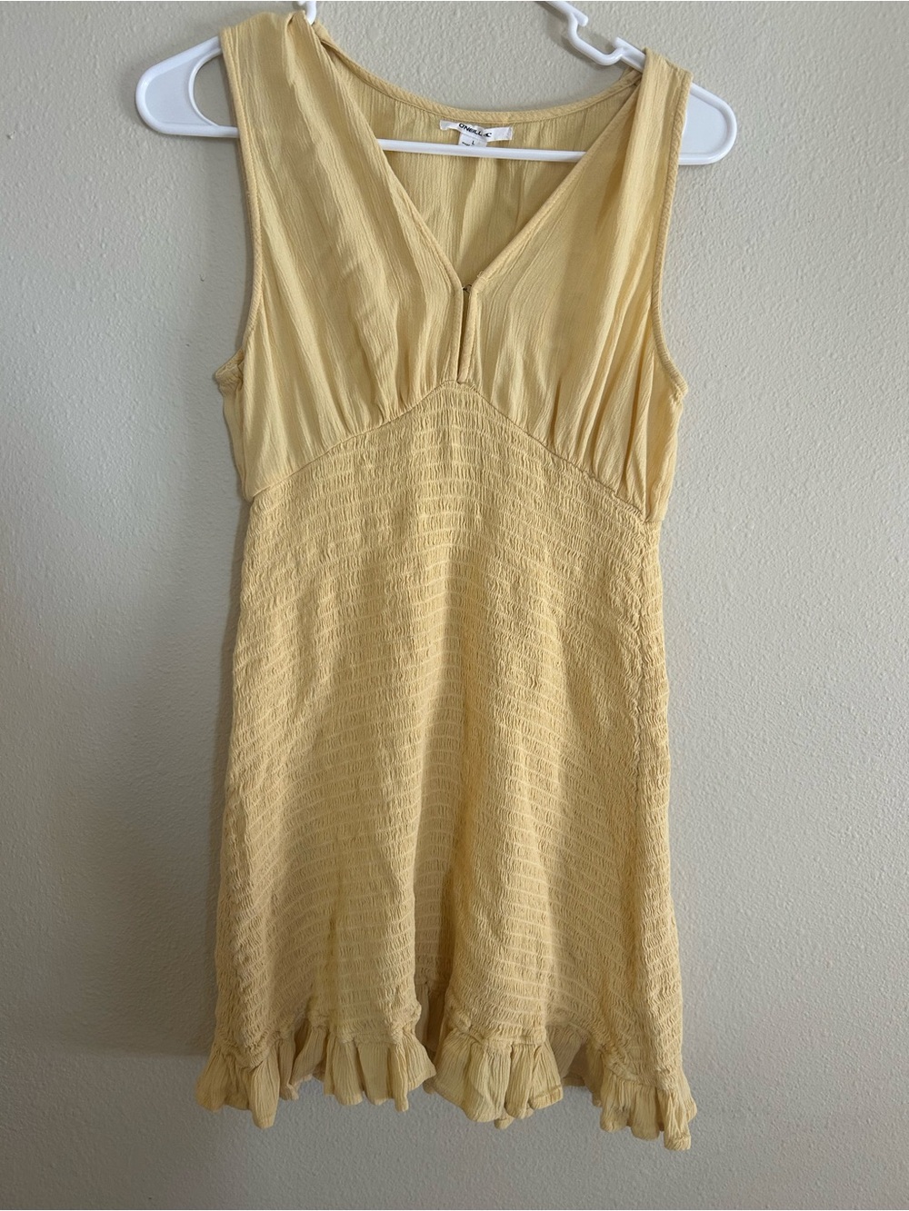 O'Neill Pale Yellow V-Neck Summer Dress